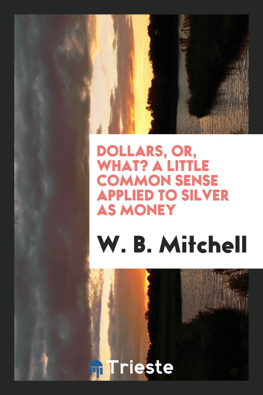 Dollars, or, What? A Little Common Sense Applied to Silver as Money