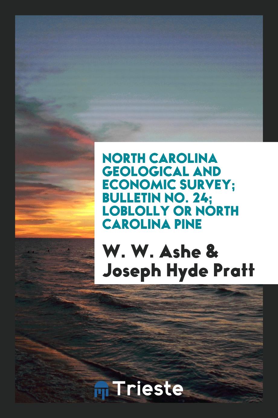 North Carolina Geological and Economic Survey; Bulletin No. 24; Loblolly or North Carolina Pine