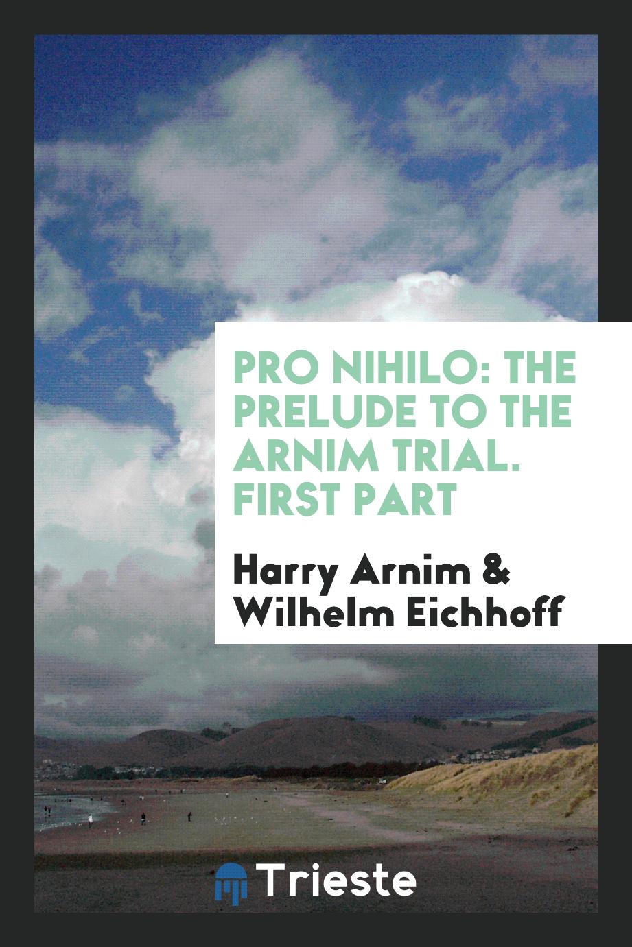 Pro Nihilo: The Prelude to the Arnim Trial. First Part