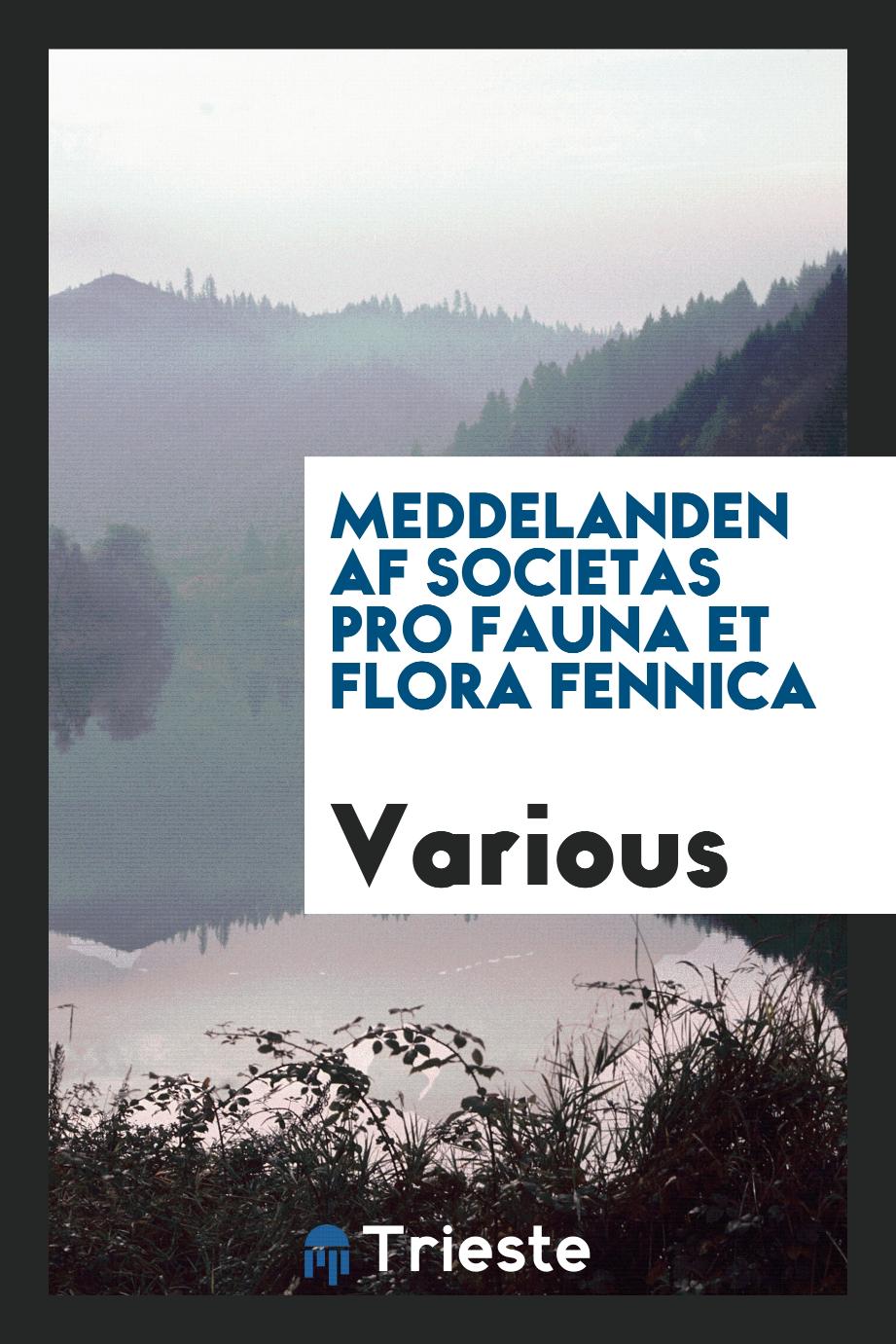Meddelanden af Societas pro Fauna et Flora Fennica