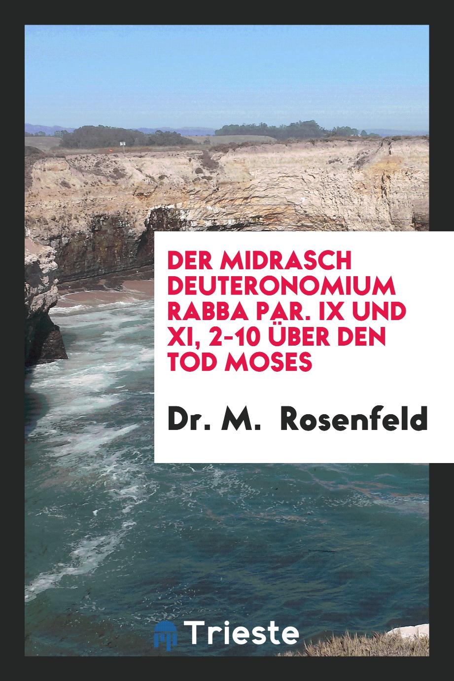 Der Midrasch Deuteronomium Rabba Par. IX und XI, 2-10 über den Tod Moses