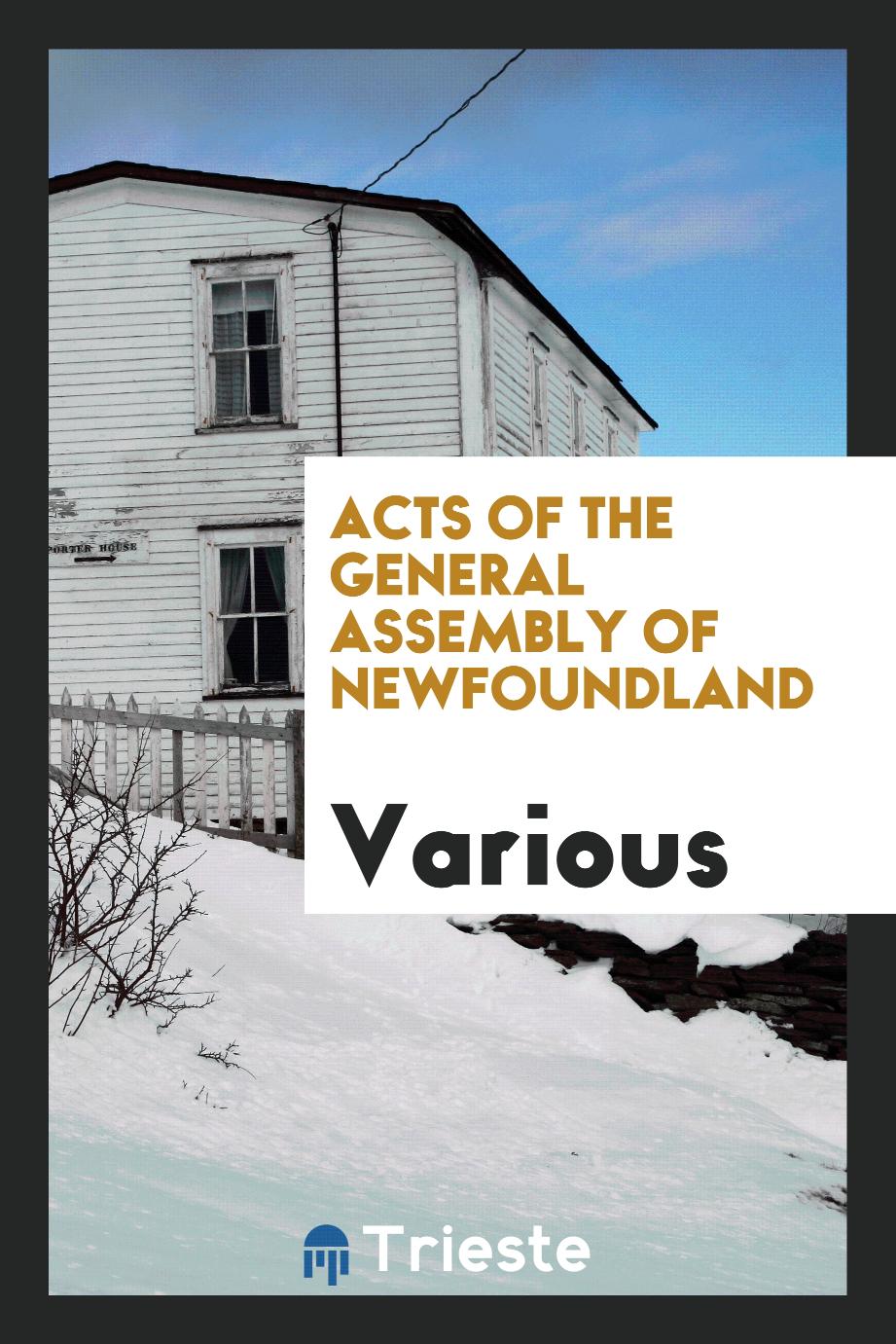 Acts of the General assembly of Newfoundland