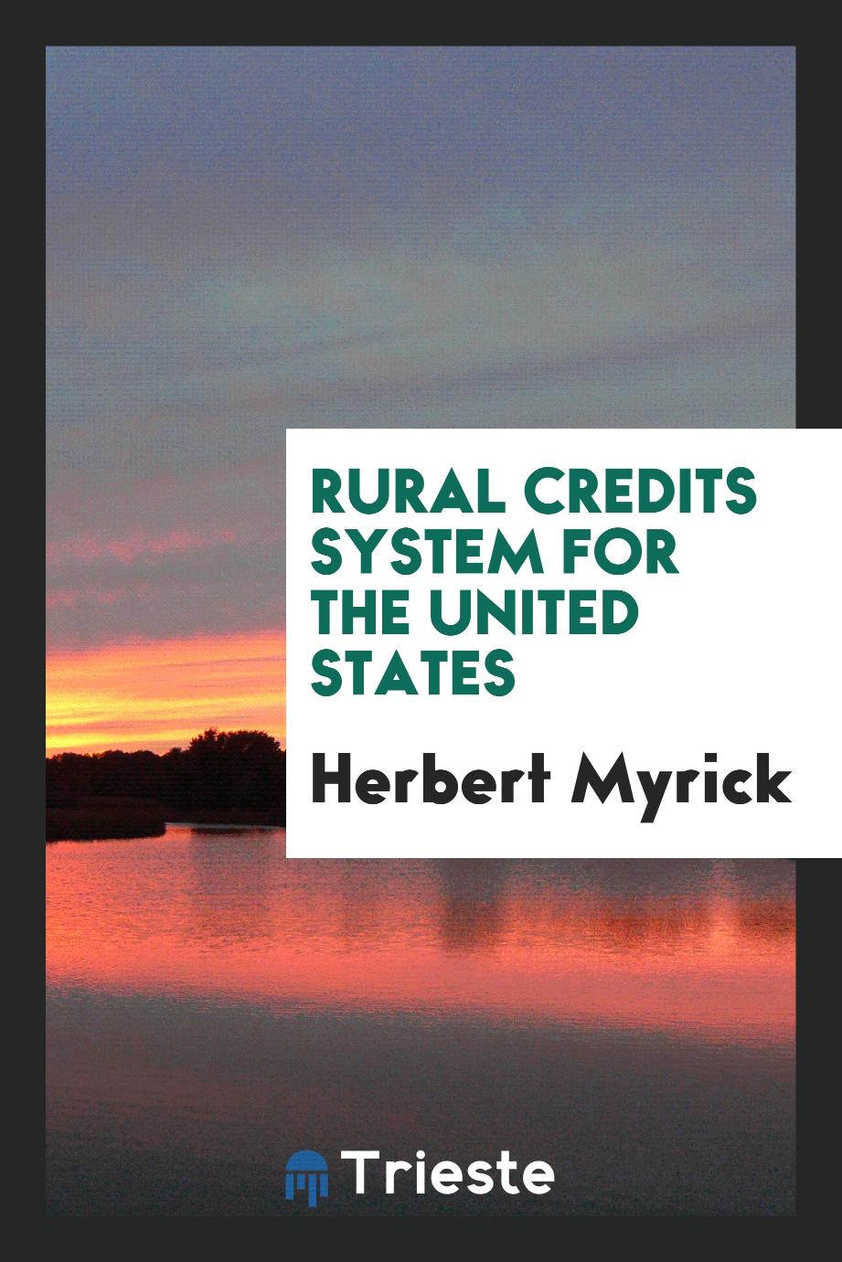 Rural Credits System for the United States