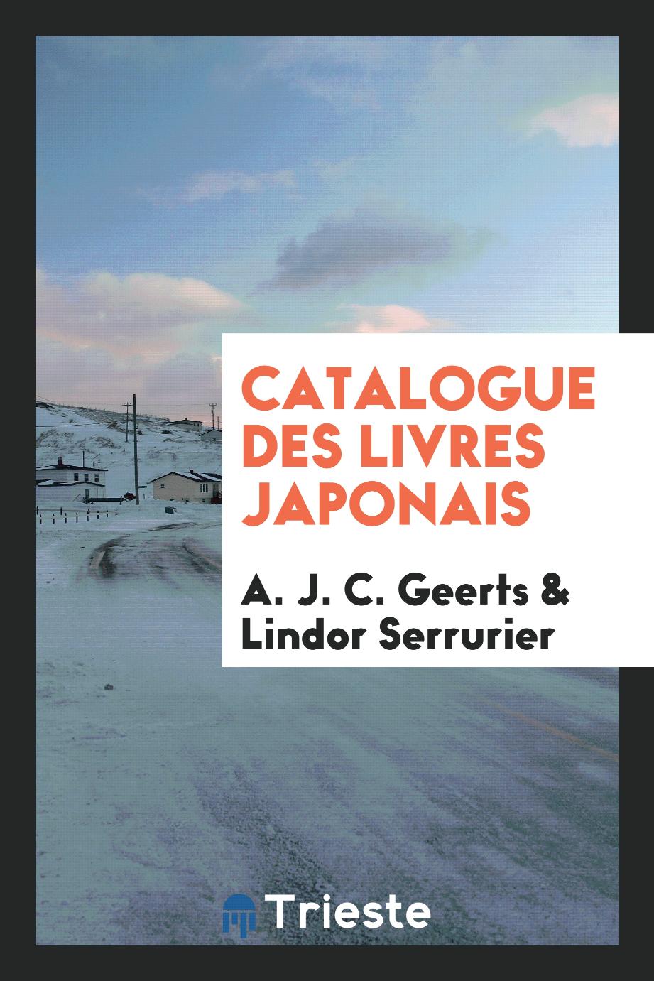 Catalogue des Livres Japonais