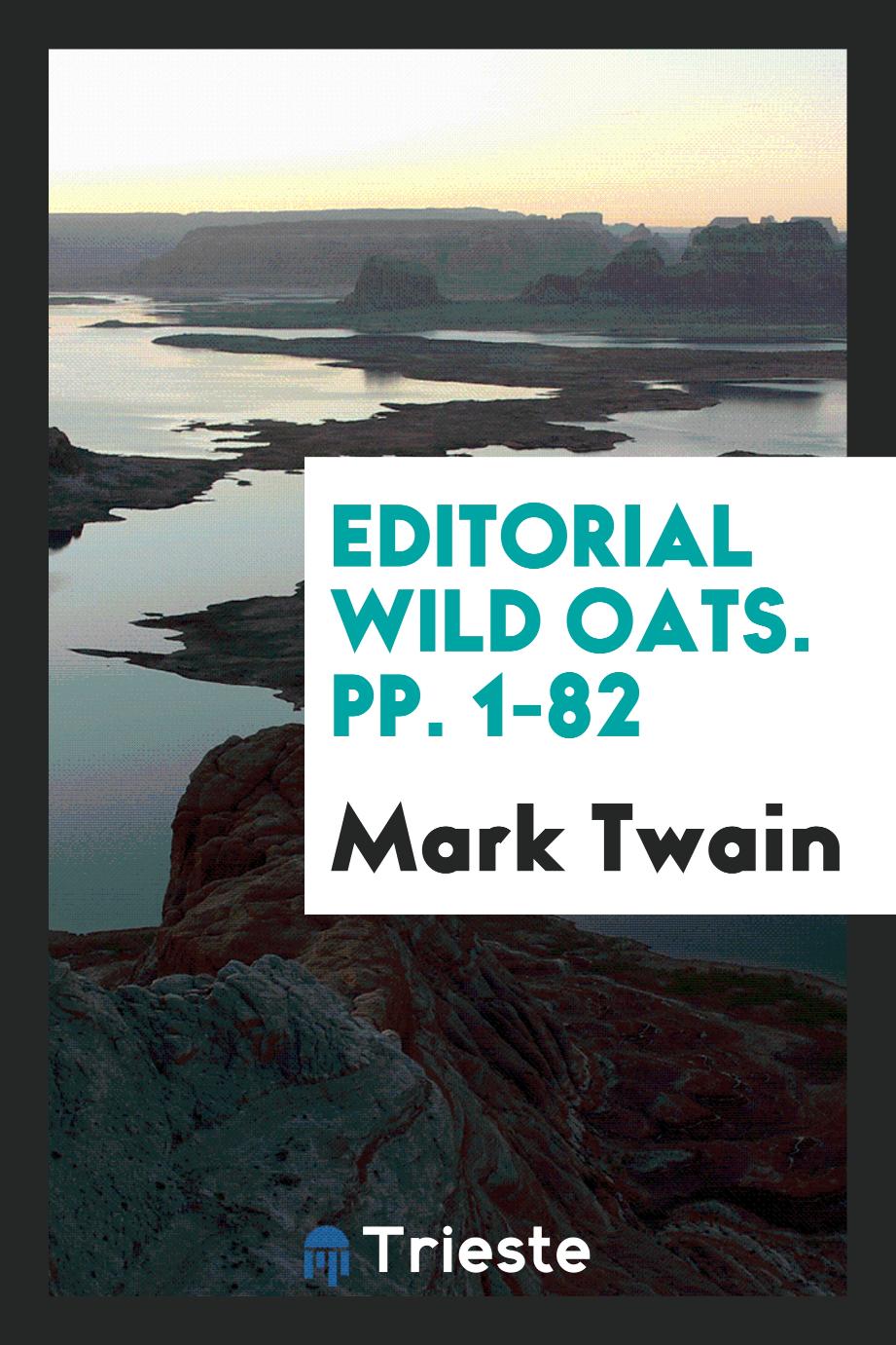 Editorial Wild Oats. pp. 1-82