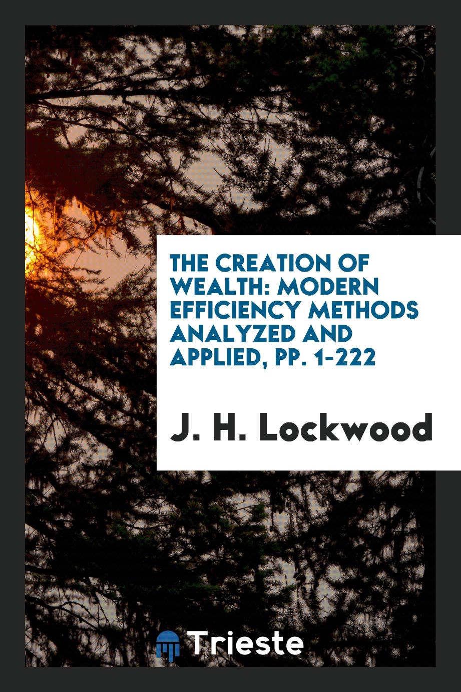 The Creation of Wealth: Modern Efficiency Methods Analyzed and Applied, pp. 1-222