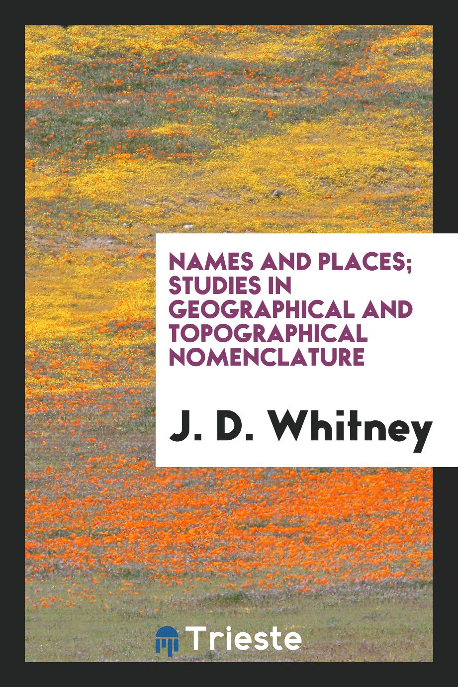 Names and places; studies in geographical and topographical nomenclature
