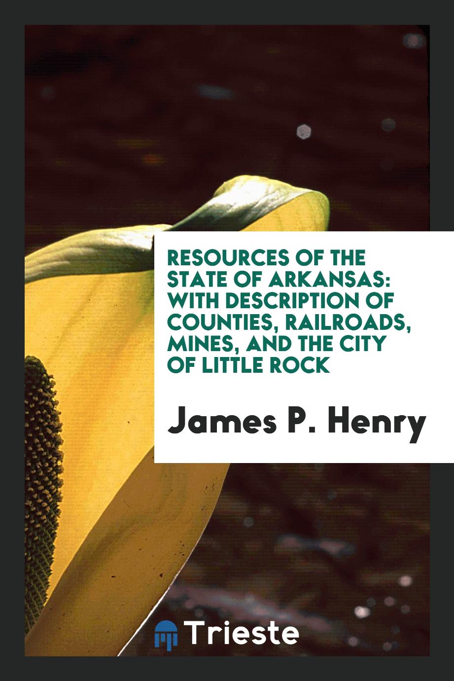 Resources of the State of Arkansas: With Description of Counties, Railroads, Mines, and the City of Little Rock