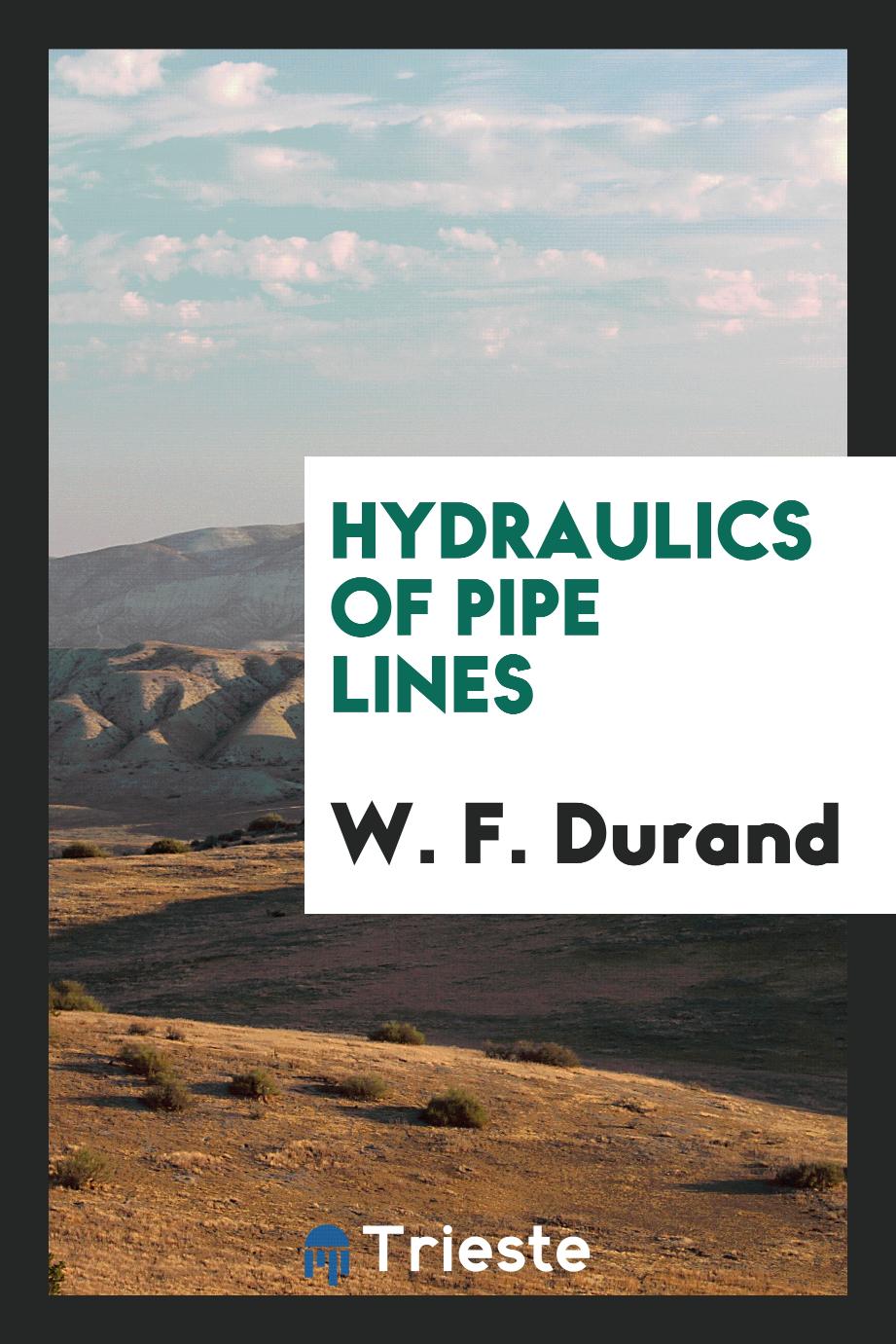 Hydraulics of pipe lines