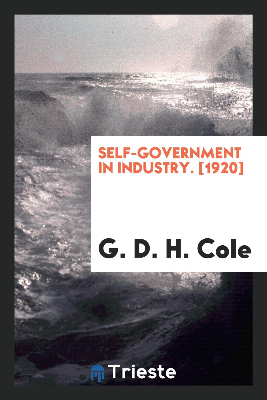 Self-Government in Industry. [1920]