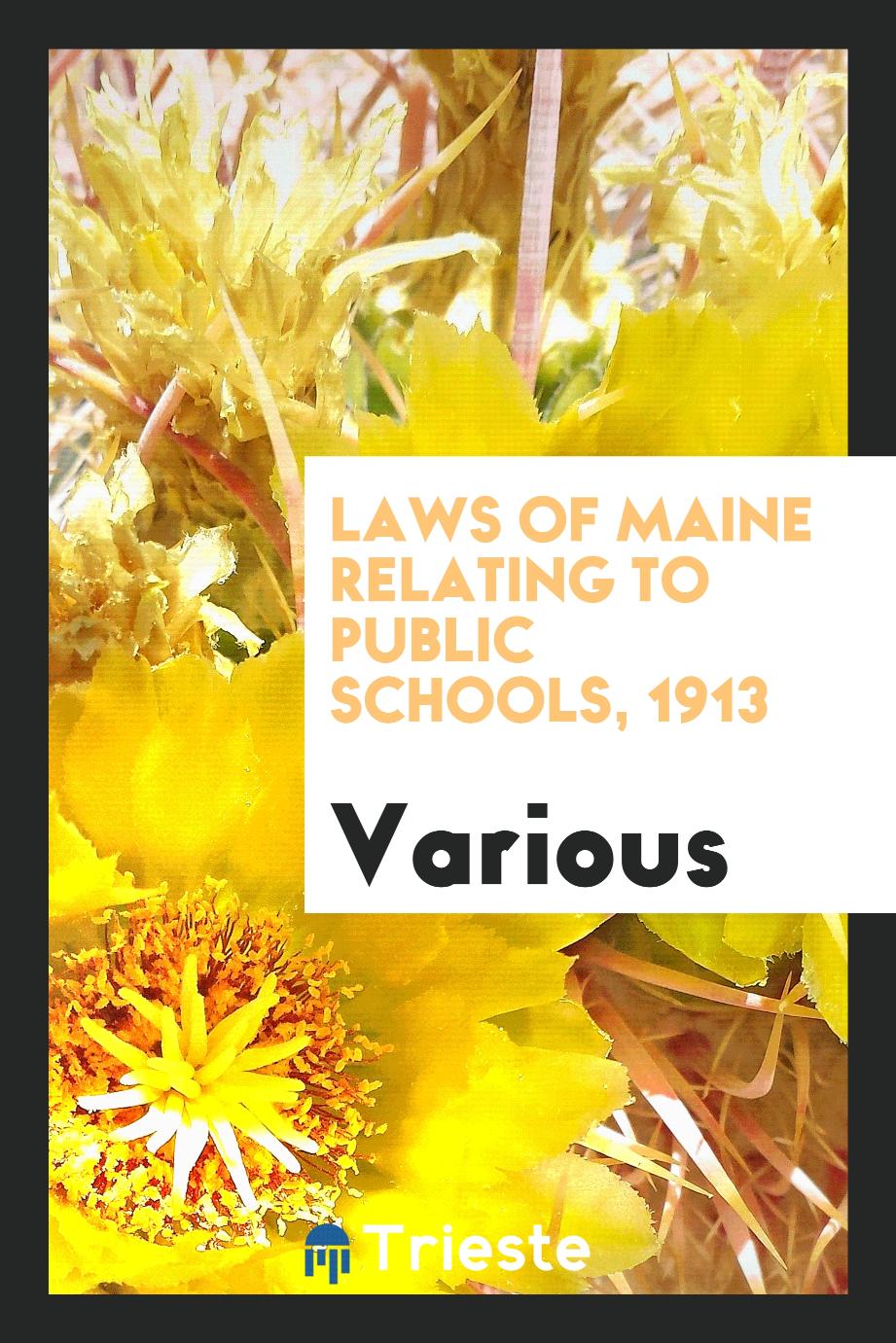 Laws of Maine Relating to Public Schools, 1913