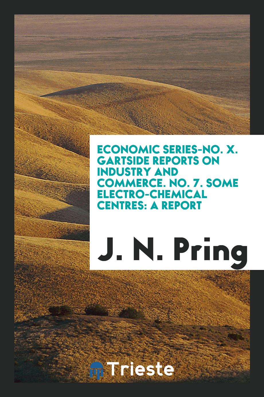 Economic Series-No. X. Gartside Reports on Industry and Commerce. No. 7. Some Electro-chemical Centres: A Report