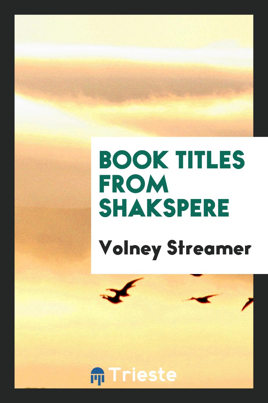 Book Titles from Shakspere