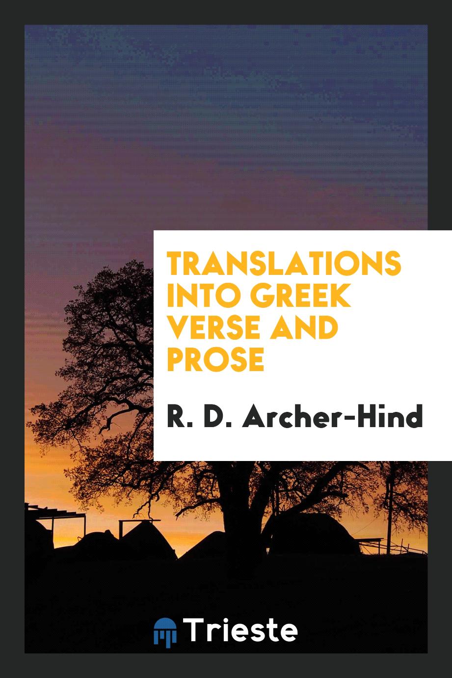 Translations into Greek verse and prose