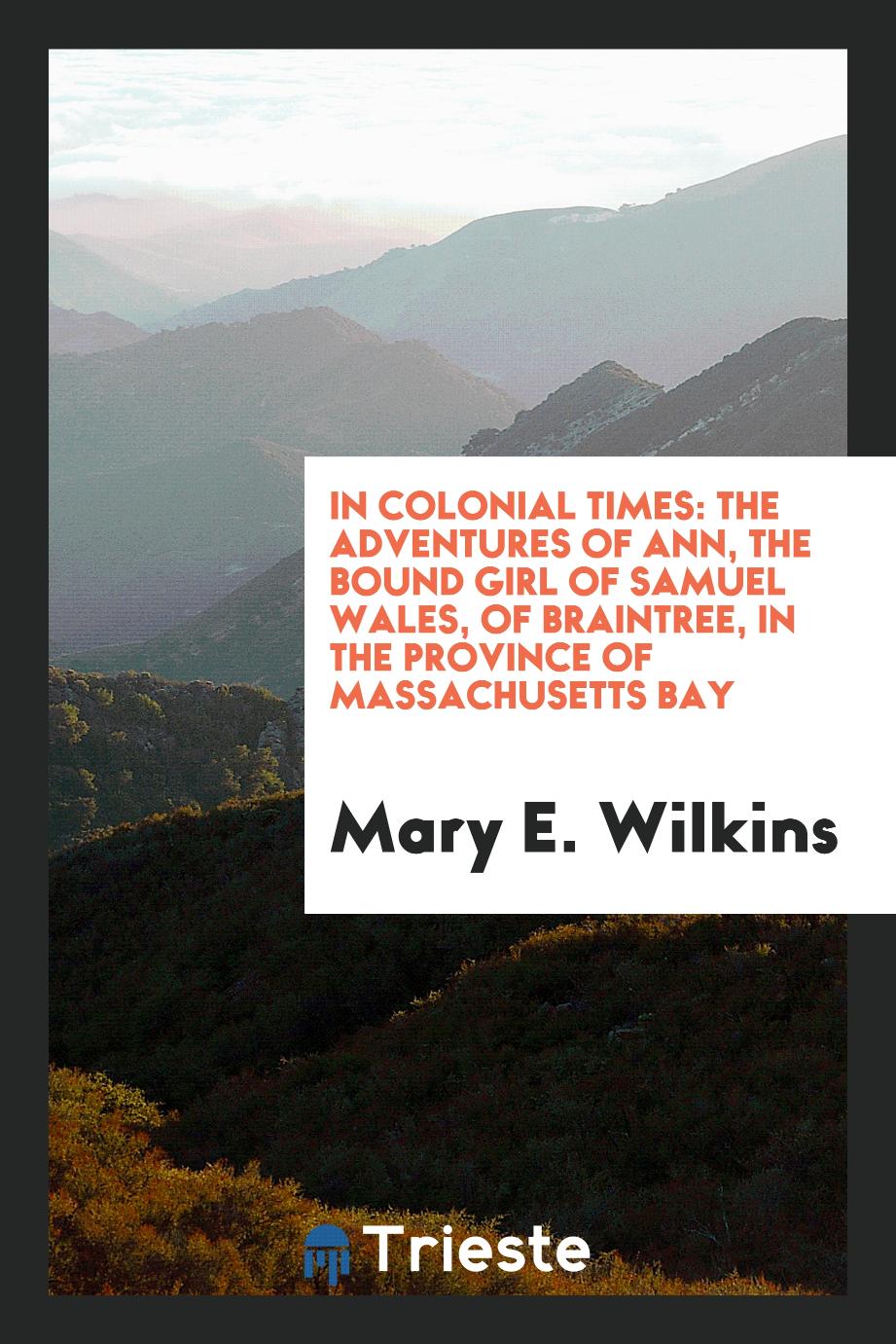 In Colonial Times: The Adventures of Ann, the Bound Girl of Samuel Wales, of Braintree, in the Province of Massachusetts Bay