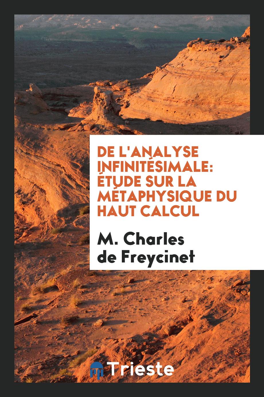 M. Charles  de Freycinet - De L'analyse Infinitésimale: Étude sur la Métaphysique du Haut Calcul