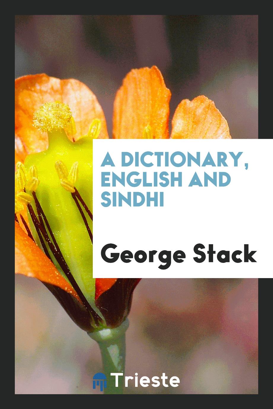 A Dictionary, English and Sindhi