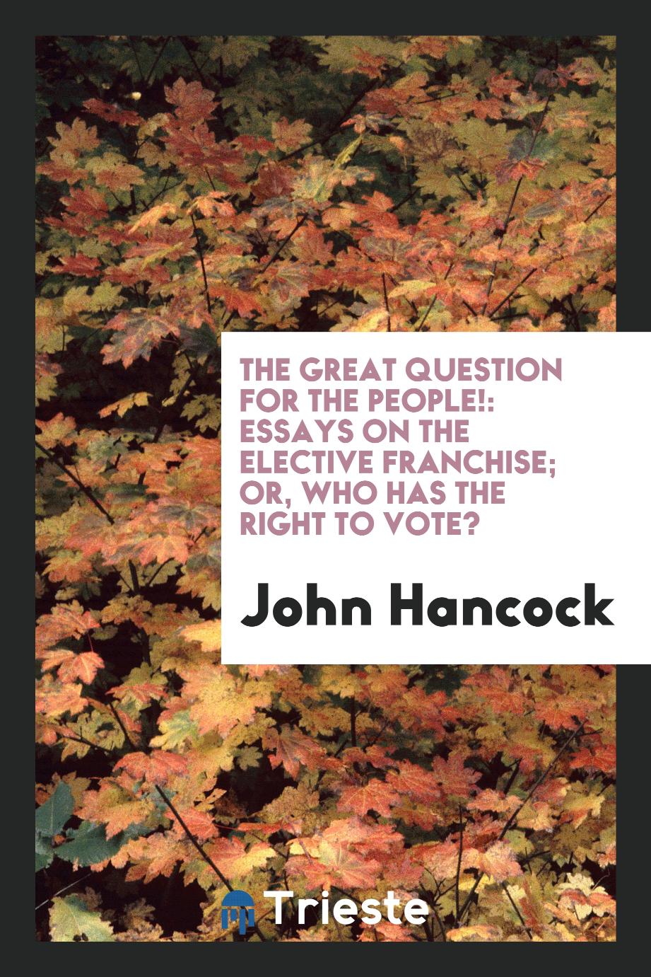 The Great Question for the People!: Essays on the Elective Franchise; Or, Who Has the Right to Vote?
