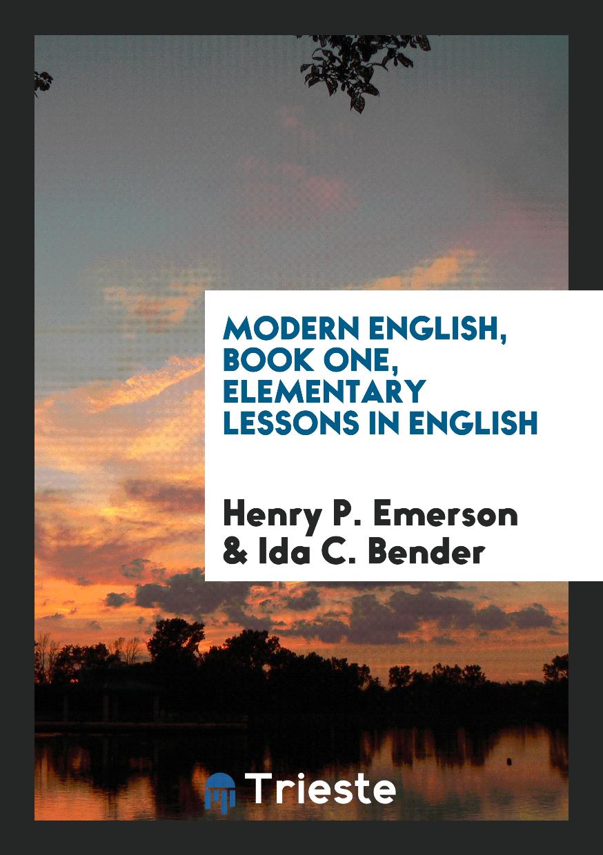 Modern English, Book One, Elementary Lessons in English