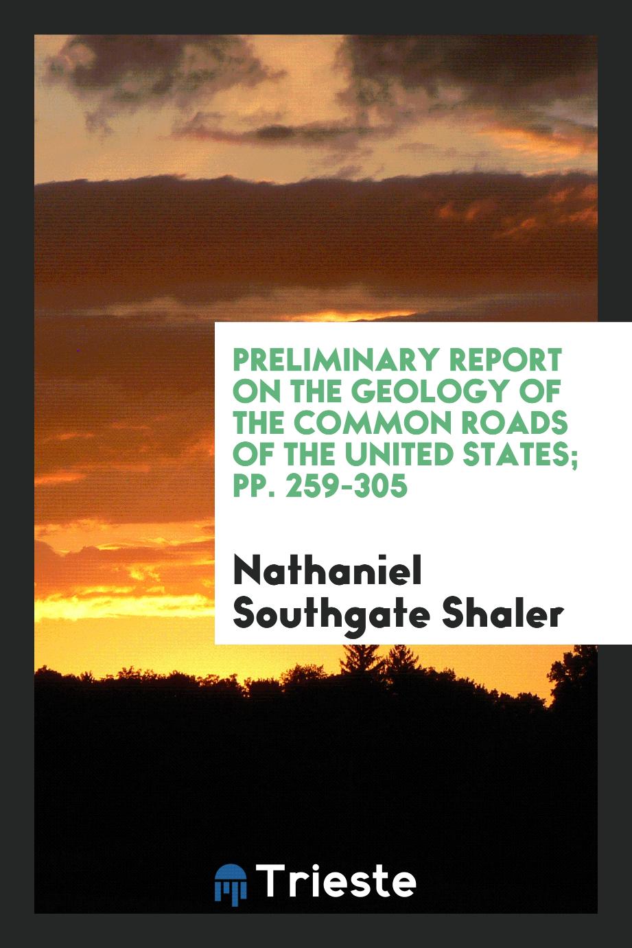Preliminary Report on the Geology of the Common Roads of the United States; pp. 259-305