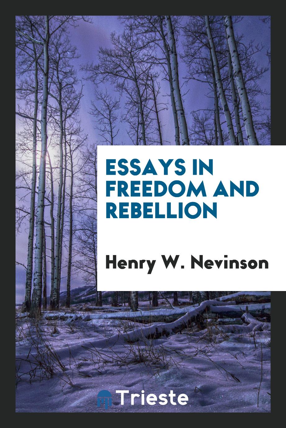 Henry W. Nevinson - Essays in Freedom and Rebellion