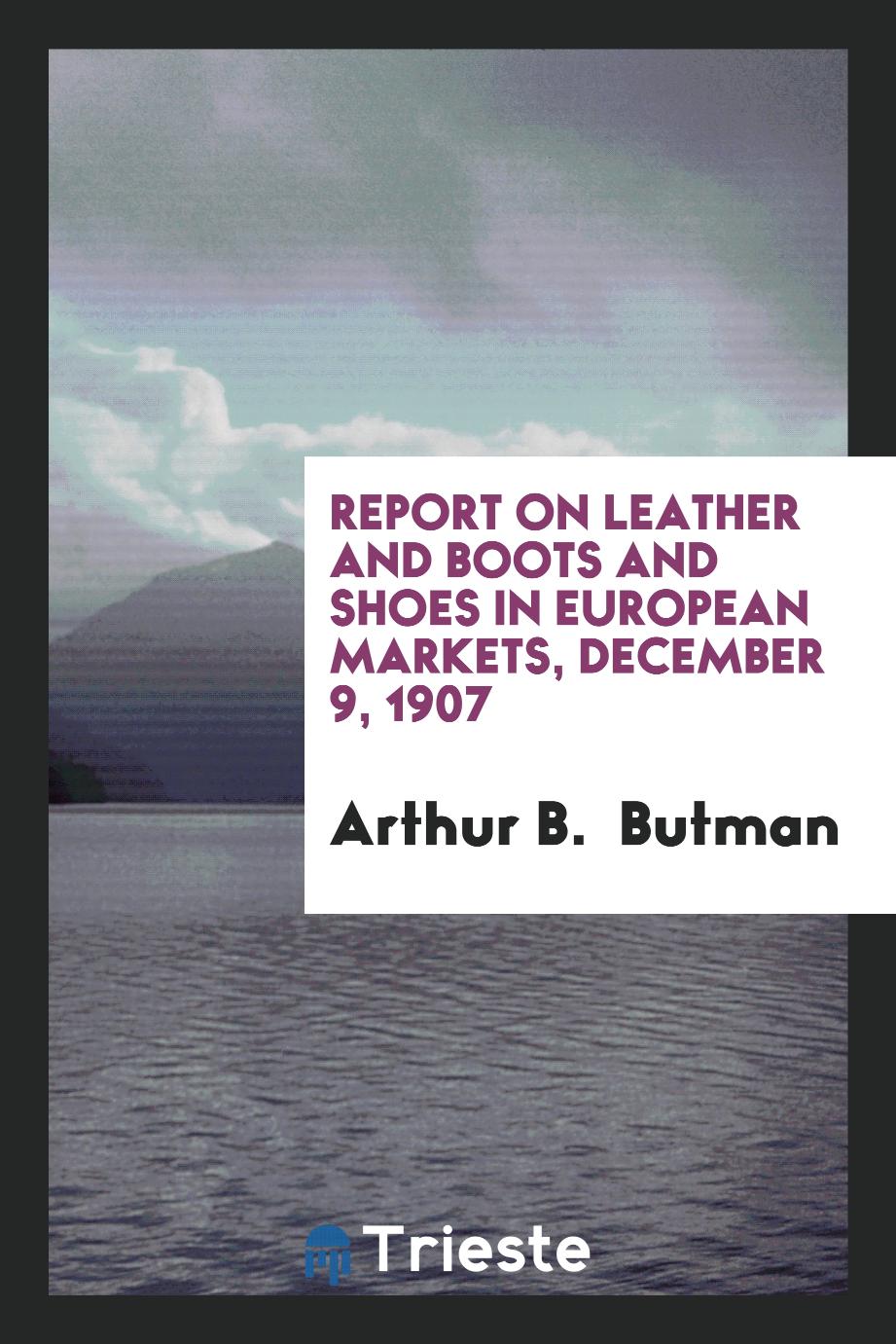 Report on leather and boots and shoes in European Markets, december 9, 1907