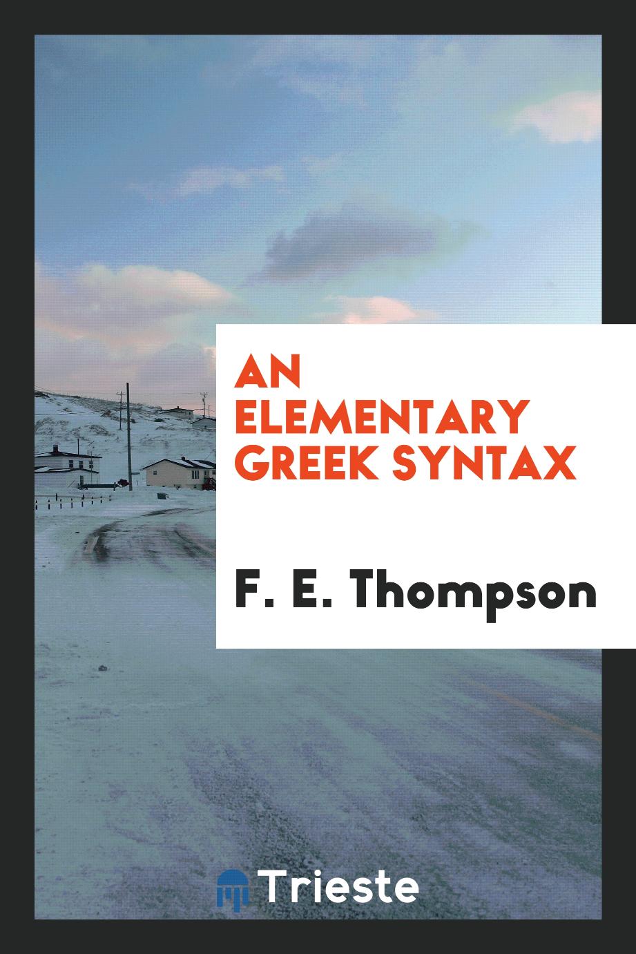 An elementary Greek syntax