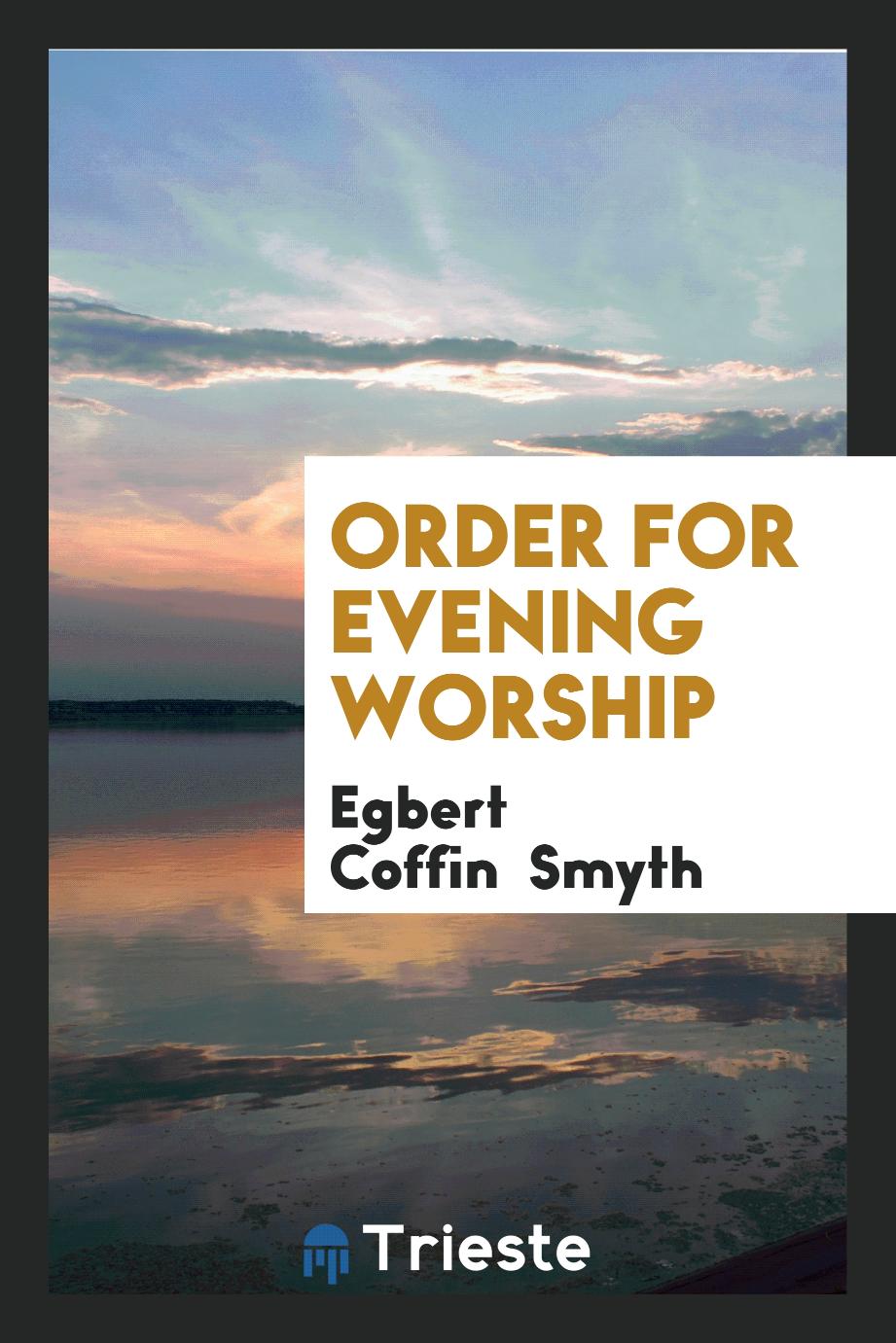 Order for evening worship