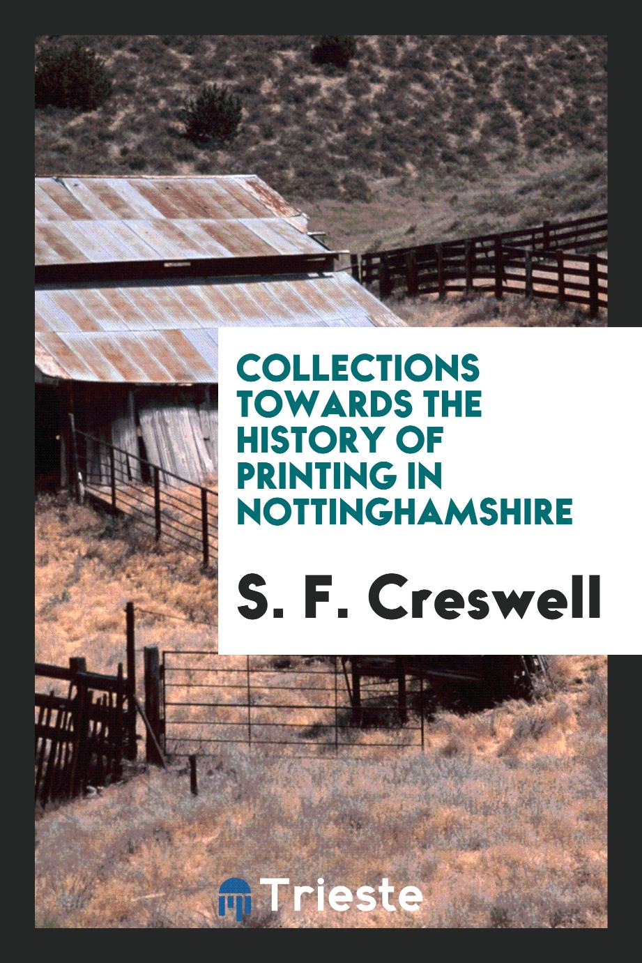 Collections towards the history of printing in Nottinghamshire