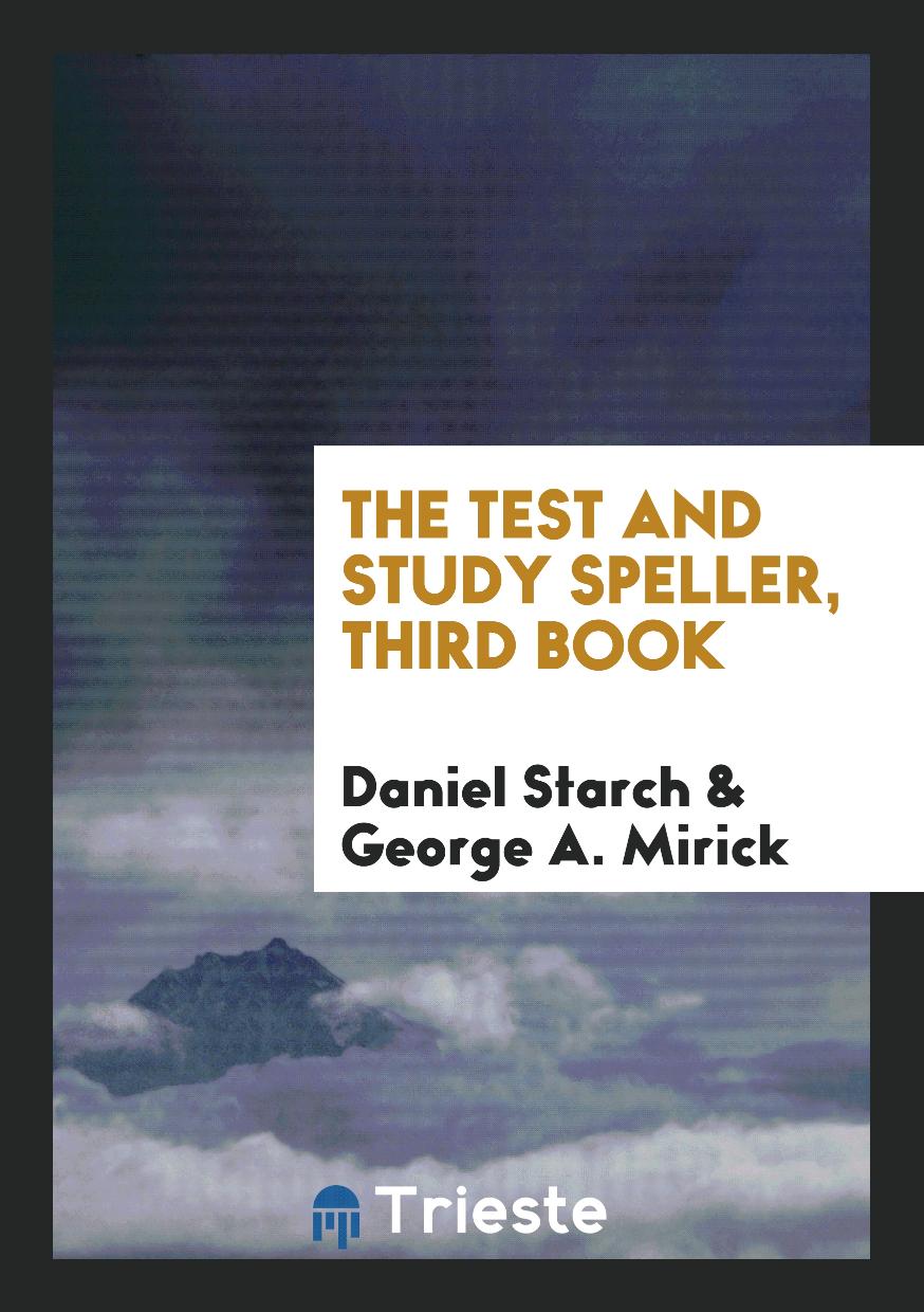 The Test and Study Speller, third book