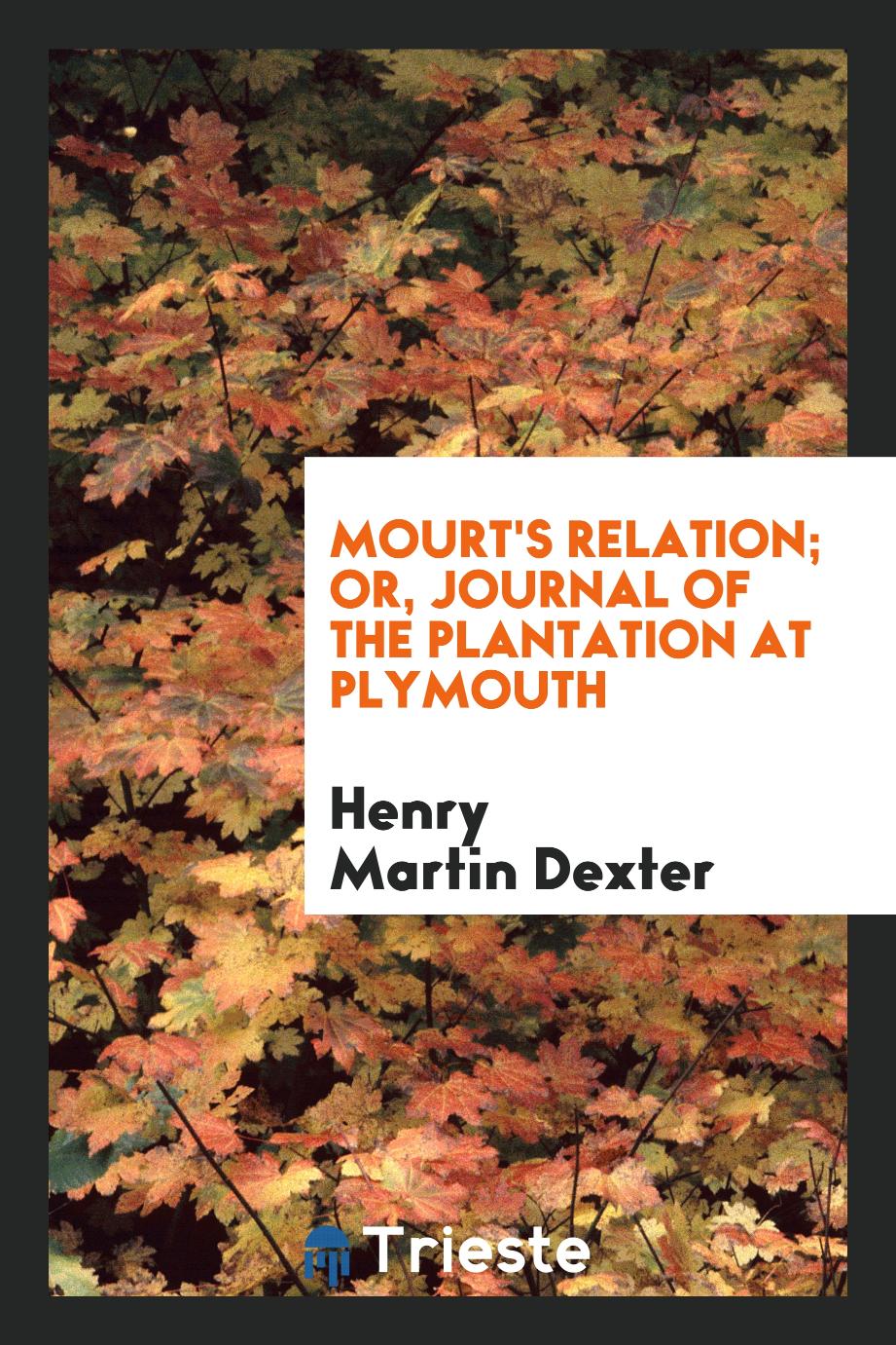 Mourt's Relation; Or, Journal of the Plantation at Plymouth