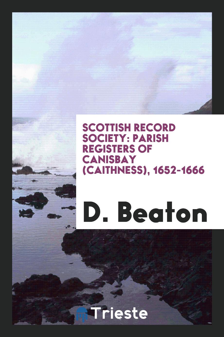 Scottish Record Society: Parish registers of Canisbay (Caithness), 1652-1666