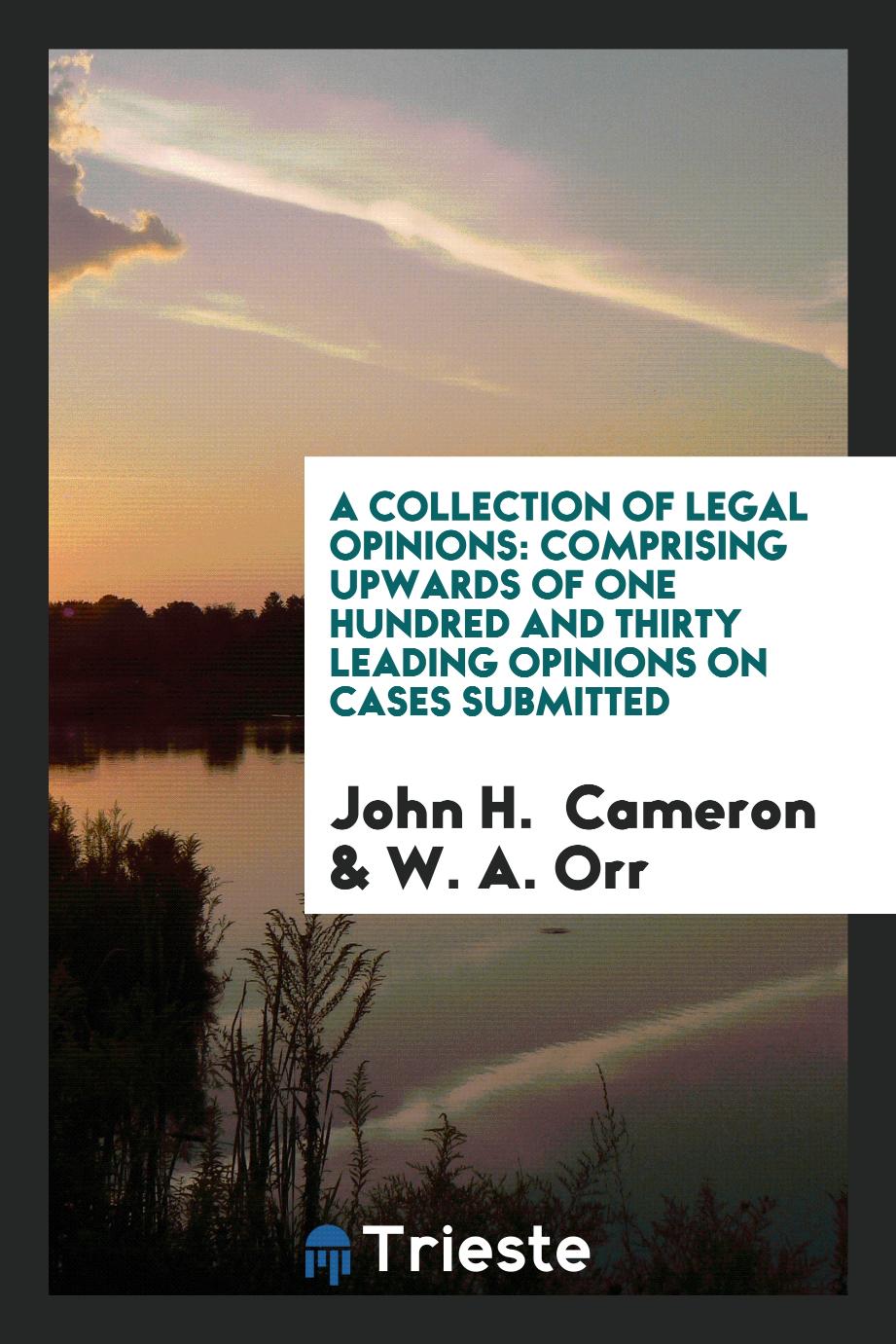 A Collection Of Legal Opinions: Comprising Upwards Of One Hundred And Thirty Leading Opinions On Cases Submitted