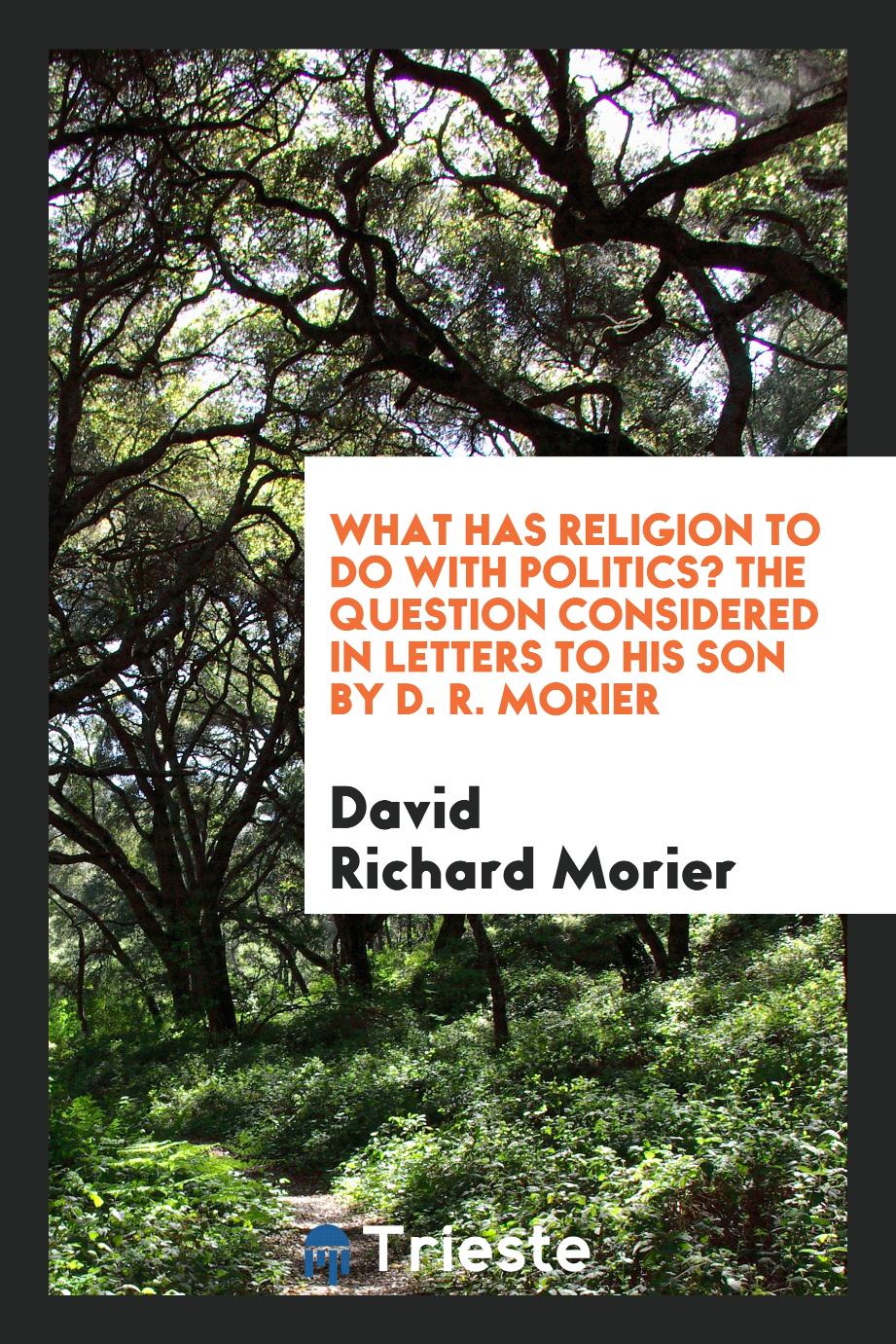 What Has Religion to Do with Politics? The Question Considered in Letters to His Son by D. R. Morier