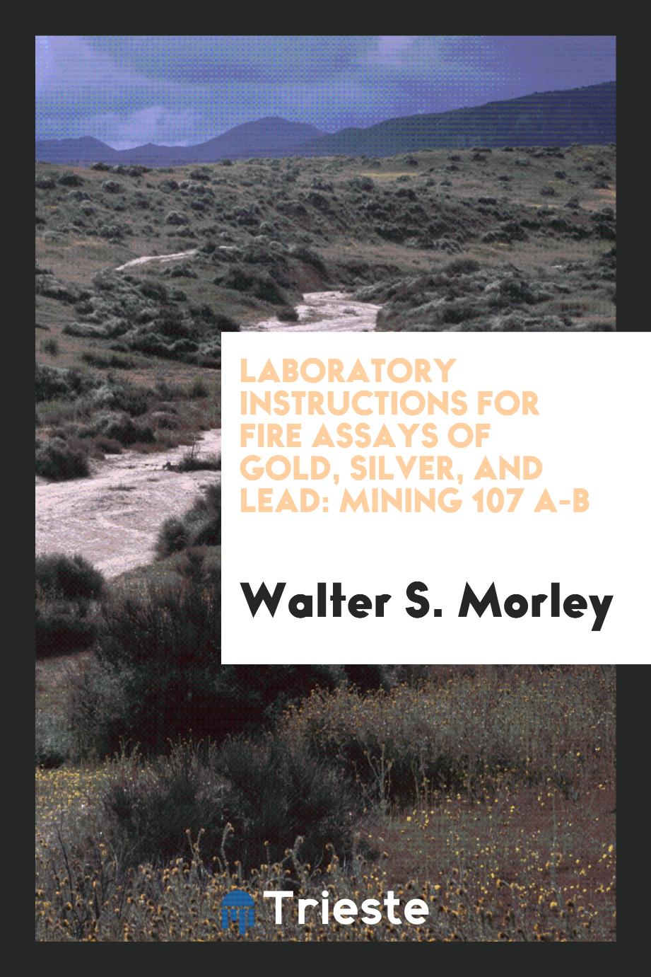 Laboratory Instructions for Fire Assays of Gold, Silver, and Lead: Mining 107 a-b