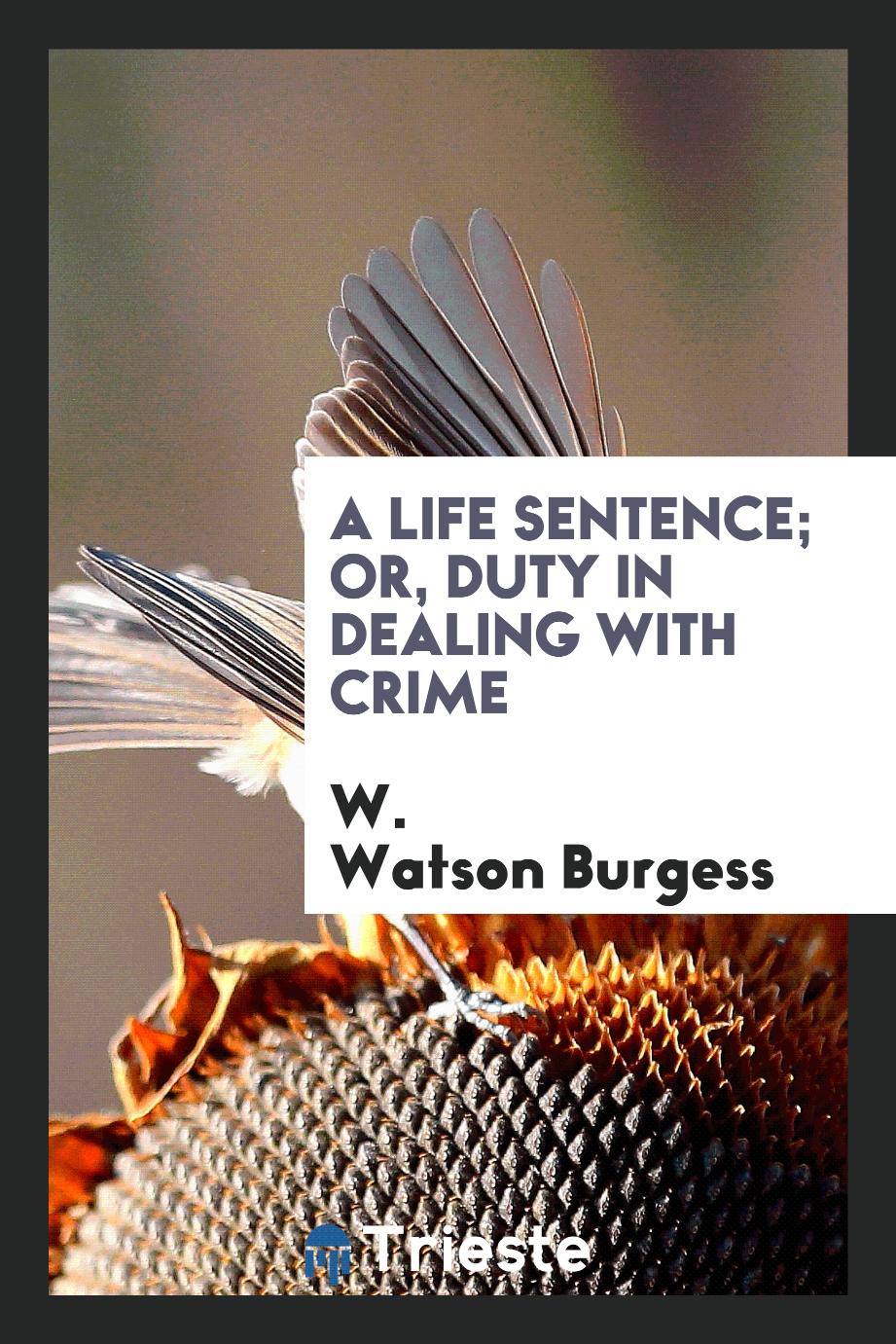 A Life Sentence; Or, Duty in Dealing with Crime