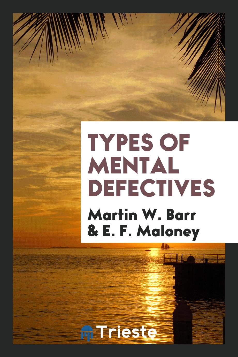 Types of mental defectives
