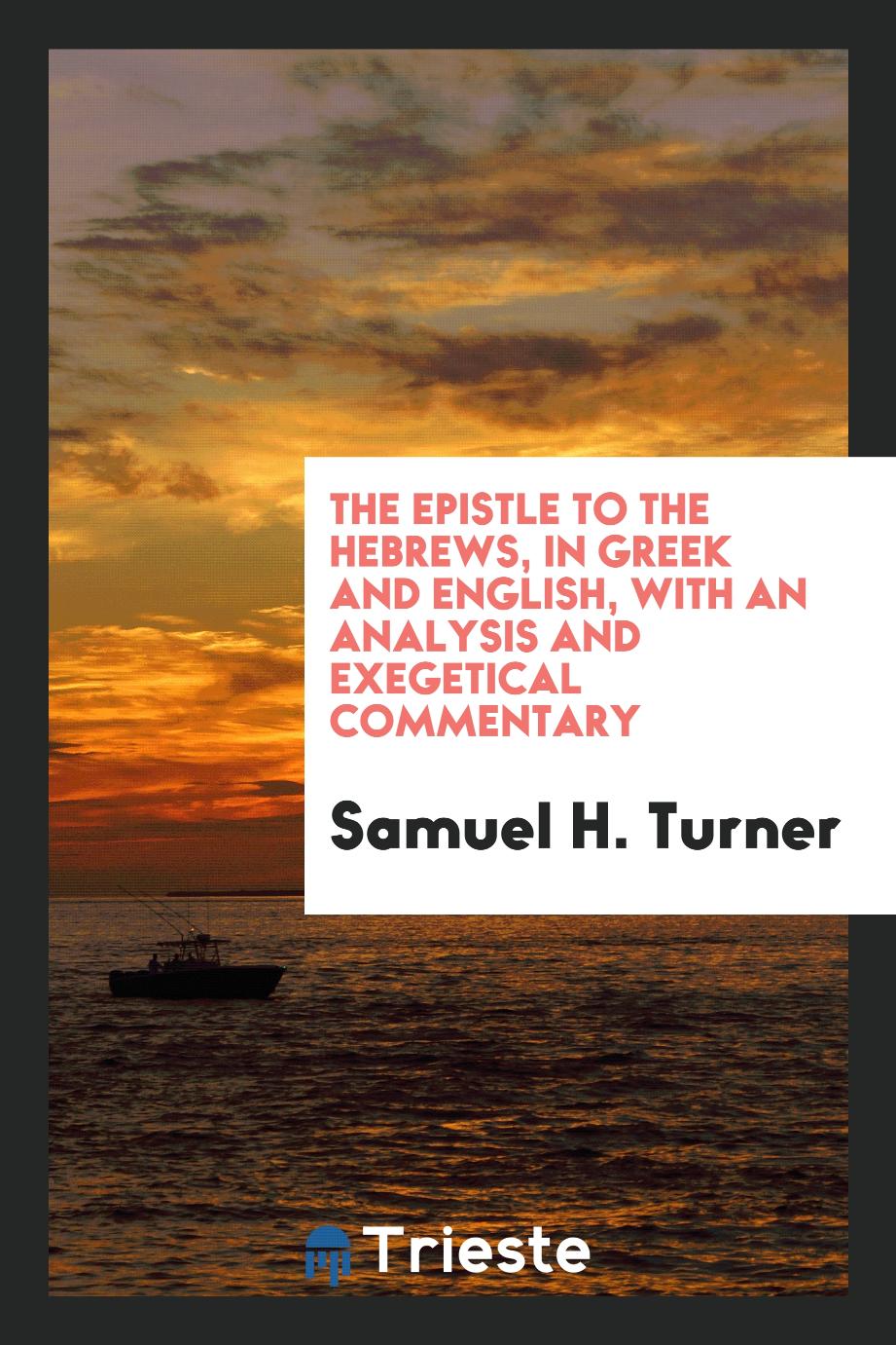 Samuel H. Turner - The Epistle to the Hebrews, in Greek and English, with an Analysis and Exegetical Commentary