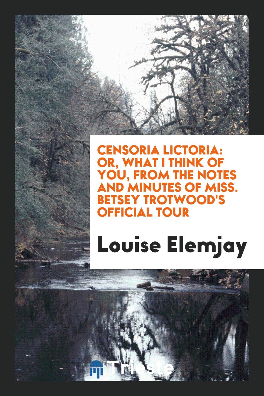 Censoria Lictoria: Or, What I Think of You, from the Notes and Minutes of Miss. Betsey Trotwood's Official Tour