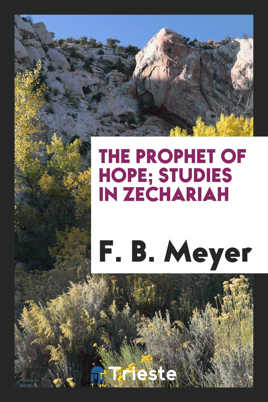 The prophet of hope; studies in Zechariah