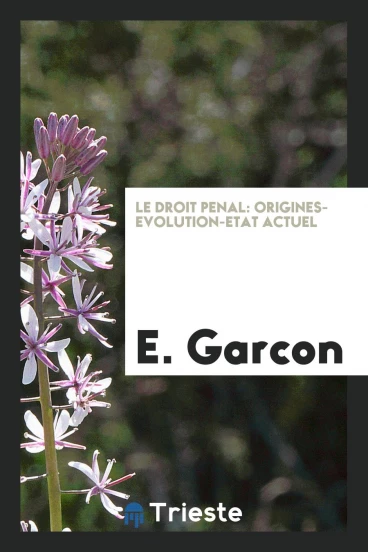 Le droit penal: origines-evolution-etat actuel