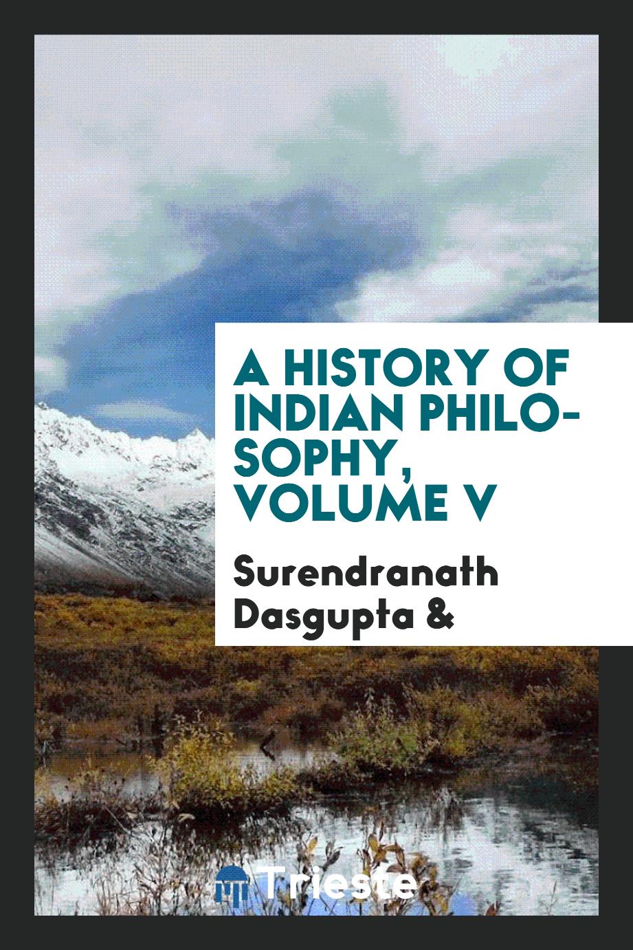 A history of Indian philosophy, Volume V
