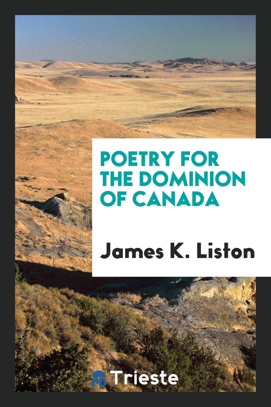 Poetry for the Dominion of Canada