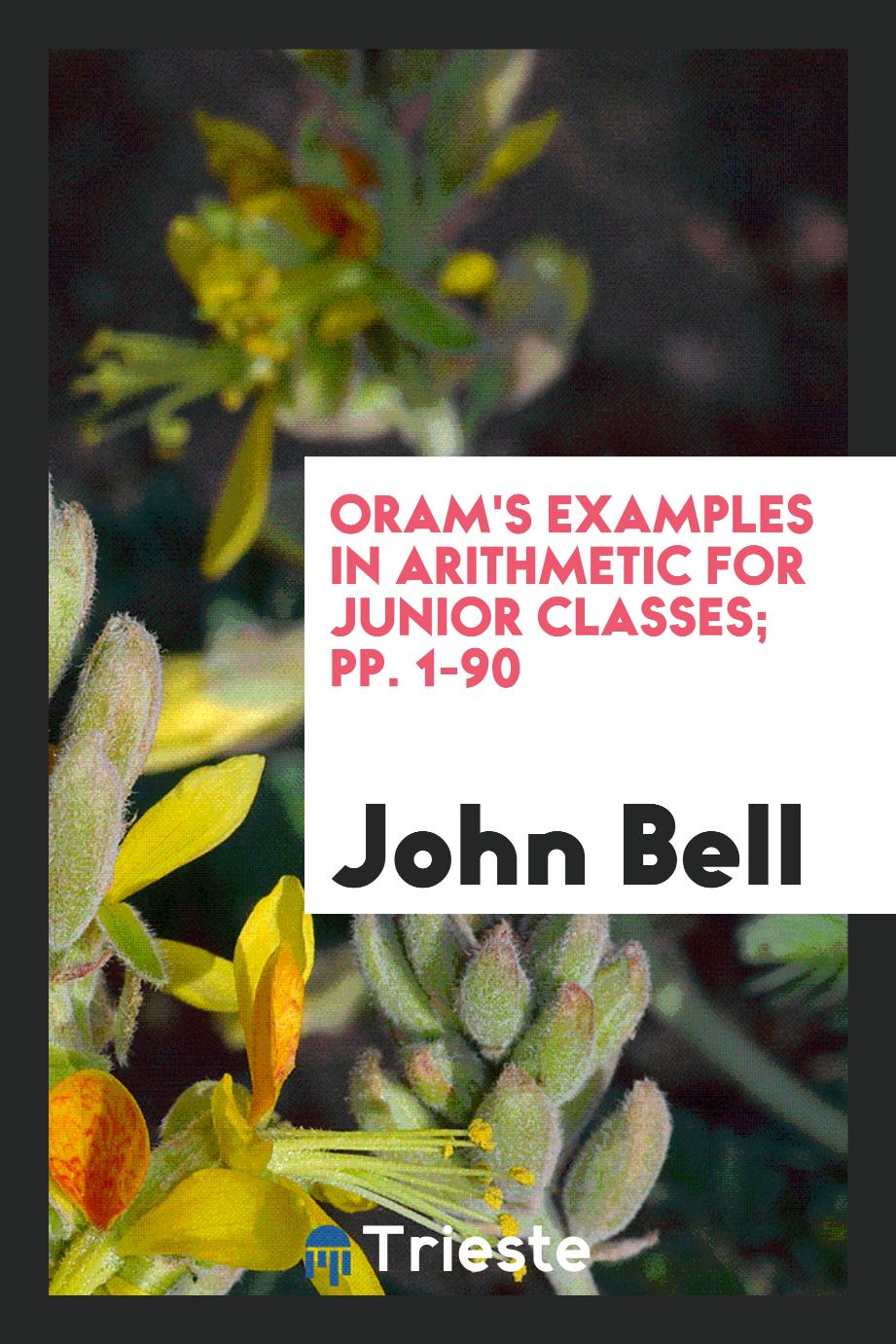 Oram's Examples in Arithmetic for Junior Classes; pp. 1-90