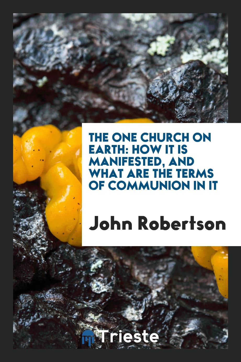 The One Church on Earth: How It Is Manifested, and What Are the Terms of Communion in It