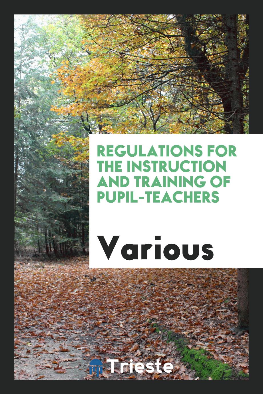 Regulations for the Instruction and Training of Pupil-teachers