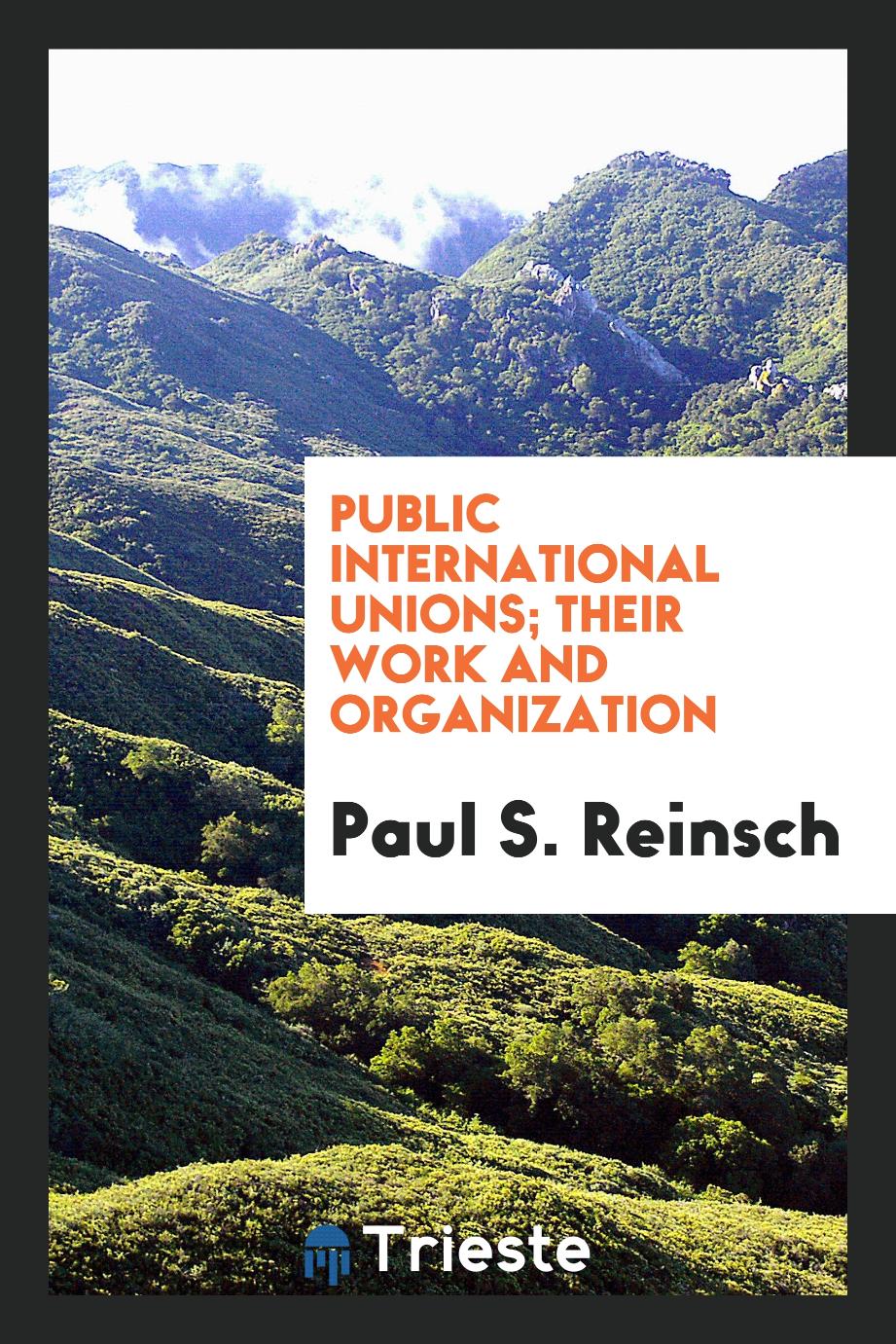 Public international unions; their work and organization