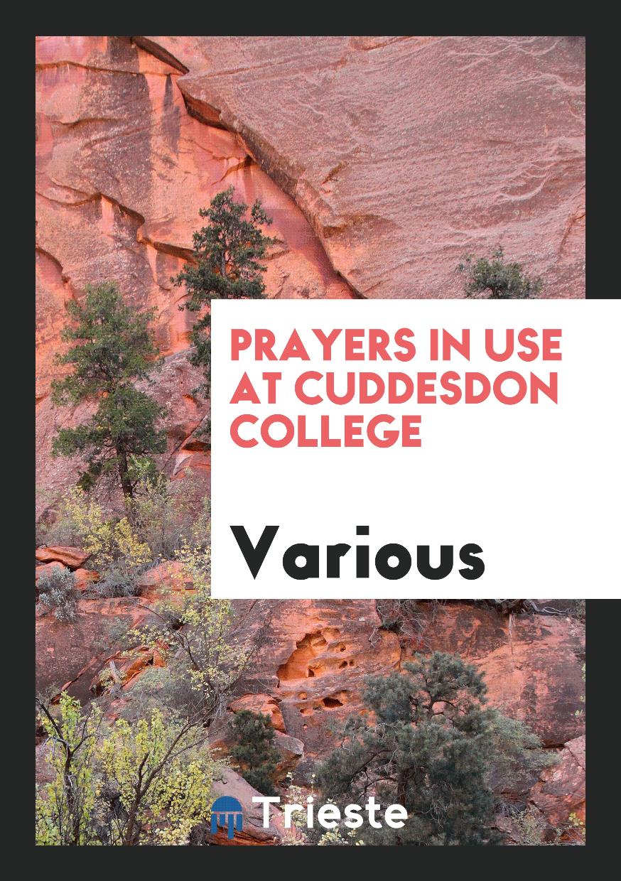 Prayers in use at Cuddesdon college