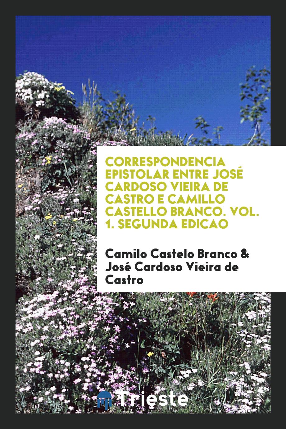Correspondencia epistolar entre José Cardoso Vieira de Castro e Camillo Castello Branco. Vol. 1. Segunda edicao