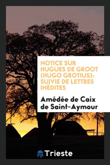 Notice sur Hugues de Groot (Hugo Grotius): Suivie de Lettres Inédites